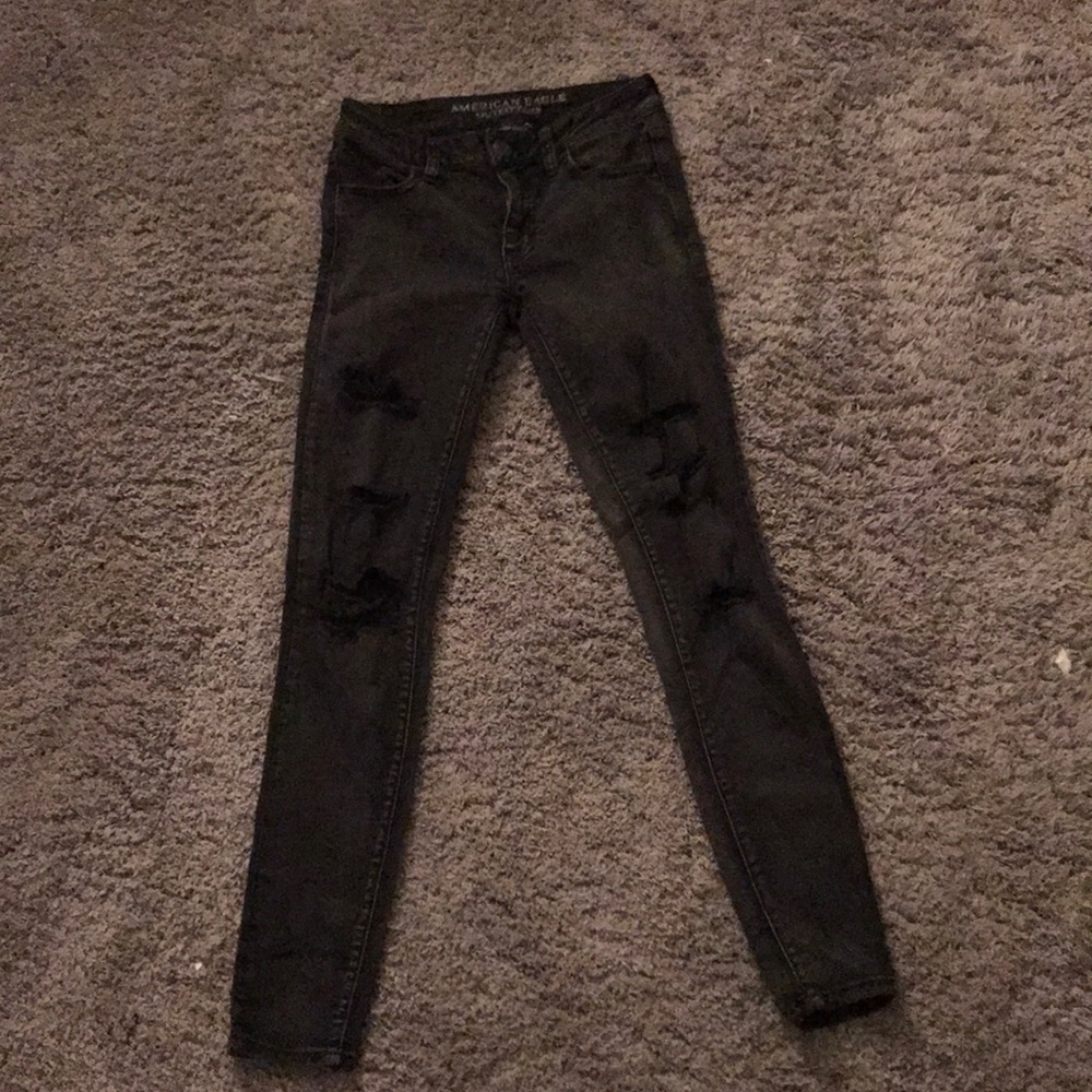 American Eagle ripped, black jeans.